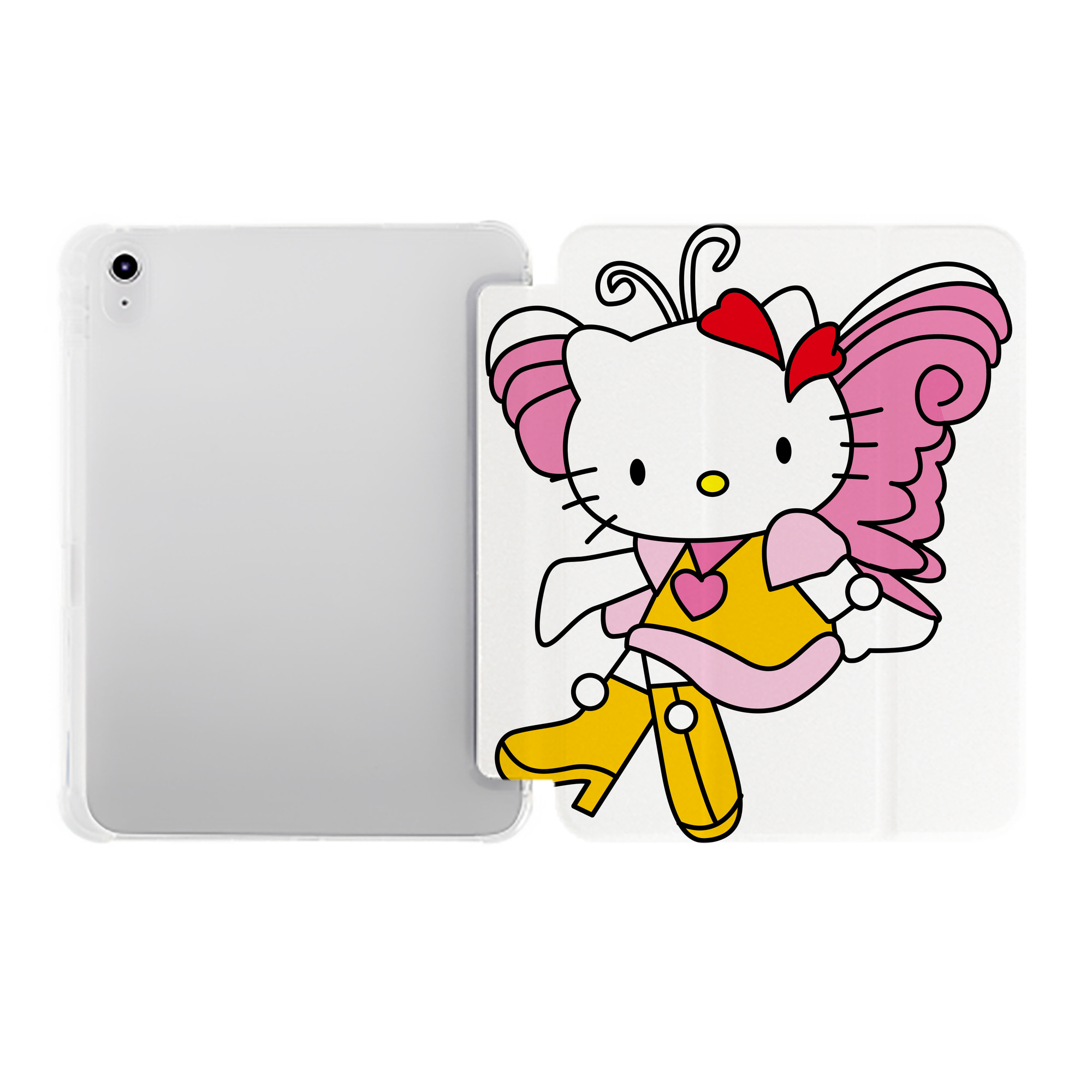 （画像用） Hello Kitty ハローキティ IPad ケース ペン収納付き 三つ折りスタンド PUレザー×シリコン 対応機種9.5/10.5/10.9インチ